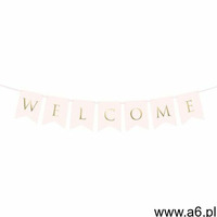 Baner Welcome, jasny róż - 95 cm - 1 szt. - ogłoszenia A6.pl