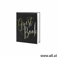 Party deco Księga gości weselnych guest book czarna - 22 kartki - ogłoszenia A6.pl