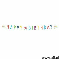 Baner happy birthday na pięćdziesiątkę konfetti - 180 cm - 1 szt. marki Amscan - ogłoszenia A6.pl