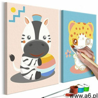 Artgeist Obraz do samodzielnego malowania - zebra i leopard - ogłoszenia A6.pl