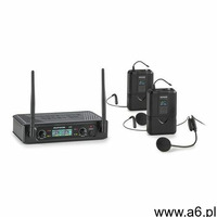 Auna Pro UHF200F-HB, 2-kanałowy bezprzewodowy zestaw mikrofonowy UHF, odbiornik, mikrofon ręczny, od - ogłoszenia A6.pl