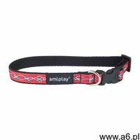 amiplay Obroża regulowana Joy M Kości bordowe - Kości bordowe \ M 25-40cm - ogłoszenia A6.pl