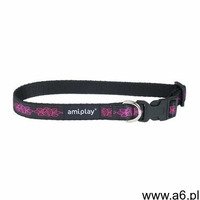 amiplay Obroża regulowana Joy M Amarantowe kwiaty - Amarantowe kwiaty \ M 25-40cm - ogłoszenia A6.pl