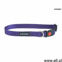 obroża regulowana z blokadą basic xl fioletowy - fioletowy \ xl 45-70cm marki Amiplay - ogłoszenia A6.pl