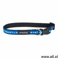 obroża regulowana joy l niebieskie kości - niebieskie kości \ l 35-50cm marki Amiplay - ogłoszenia A6.pl