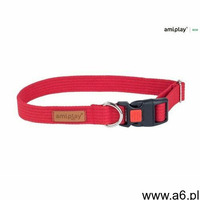Amiplay obroża regulowana z blokadą cotton xl czerwony - czerwony \ xl 45-70cm - ogłoszenia A6.pl