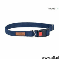 obroża regulowana z blokadą cotton l granatowy - granatowy \ l 40-60cm marki Amiplay - ogłoszenia A6.pl
